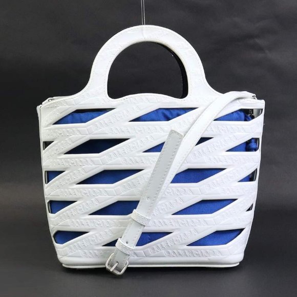 Auth BALENCIAGA Handbag Crossbody Shoulder Bag White Patent Leather - Picture 1 of 15